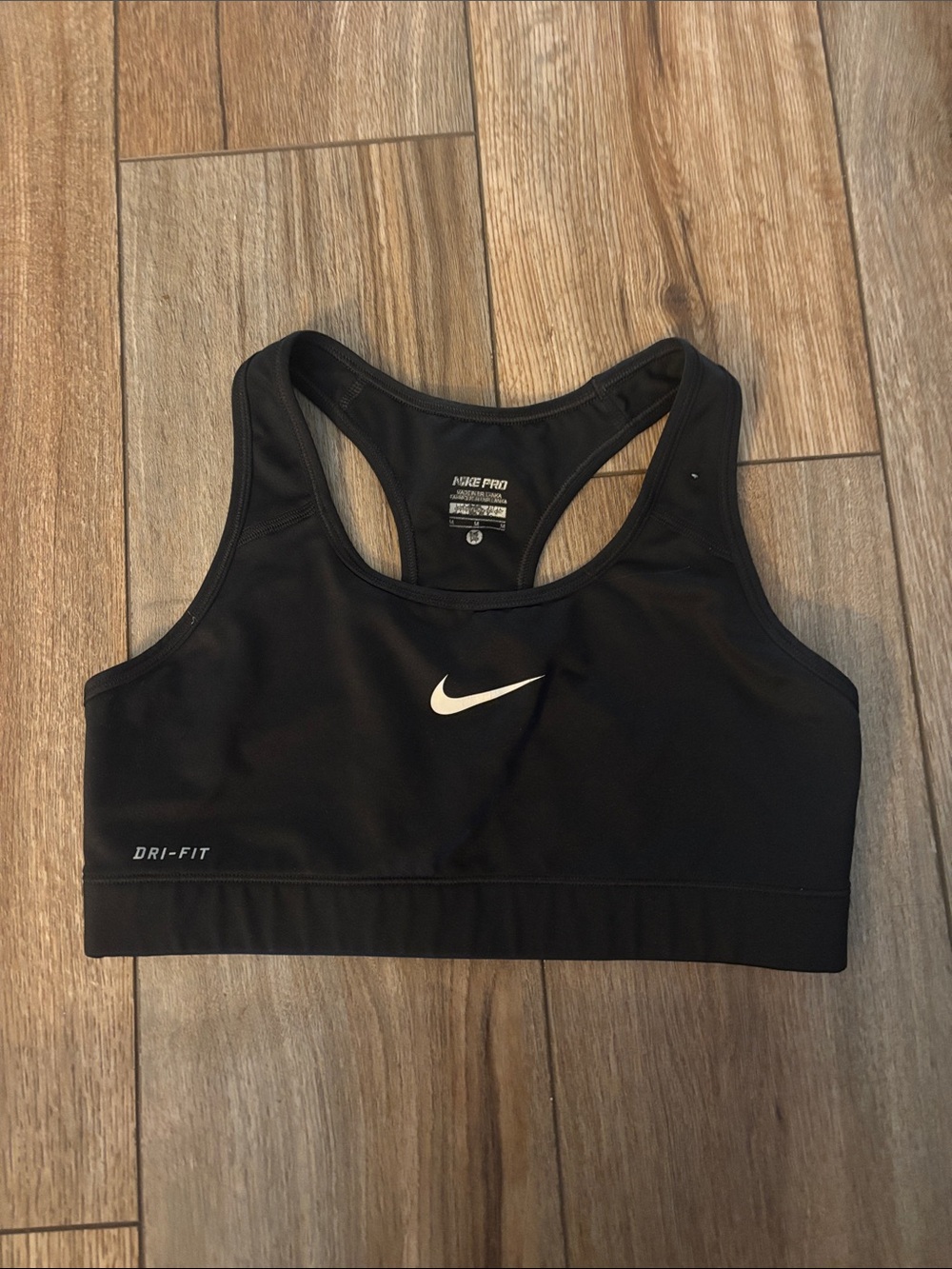 Nike Pro Dri-FIT Classic Racerback Sports Bra - Black (Size Medium)